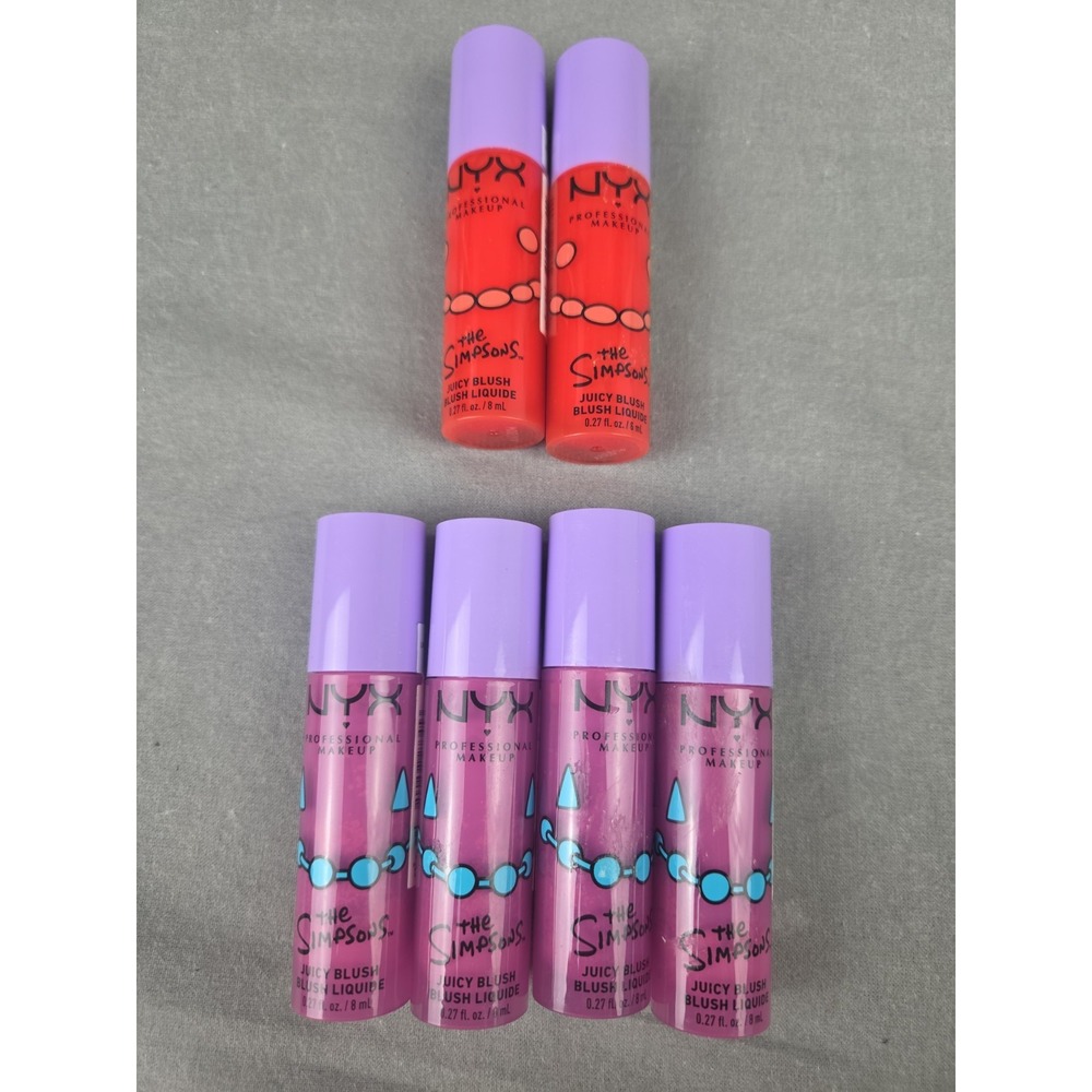 NYX the Simpsons juicy blush Lavender Sass and Snarky Scarlet Lot Of 6